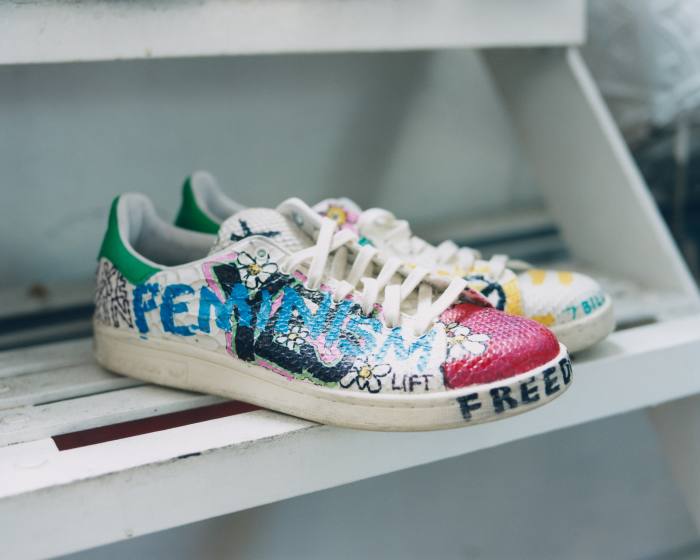 Adidas handpainted Stan Smith Feminism shoes