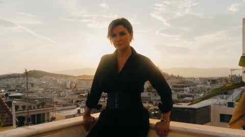Afroditi Panagiotakou on her terrace in Athens