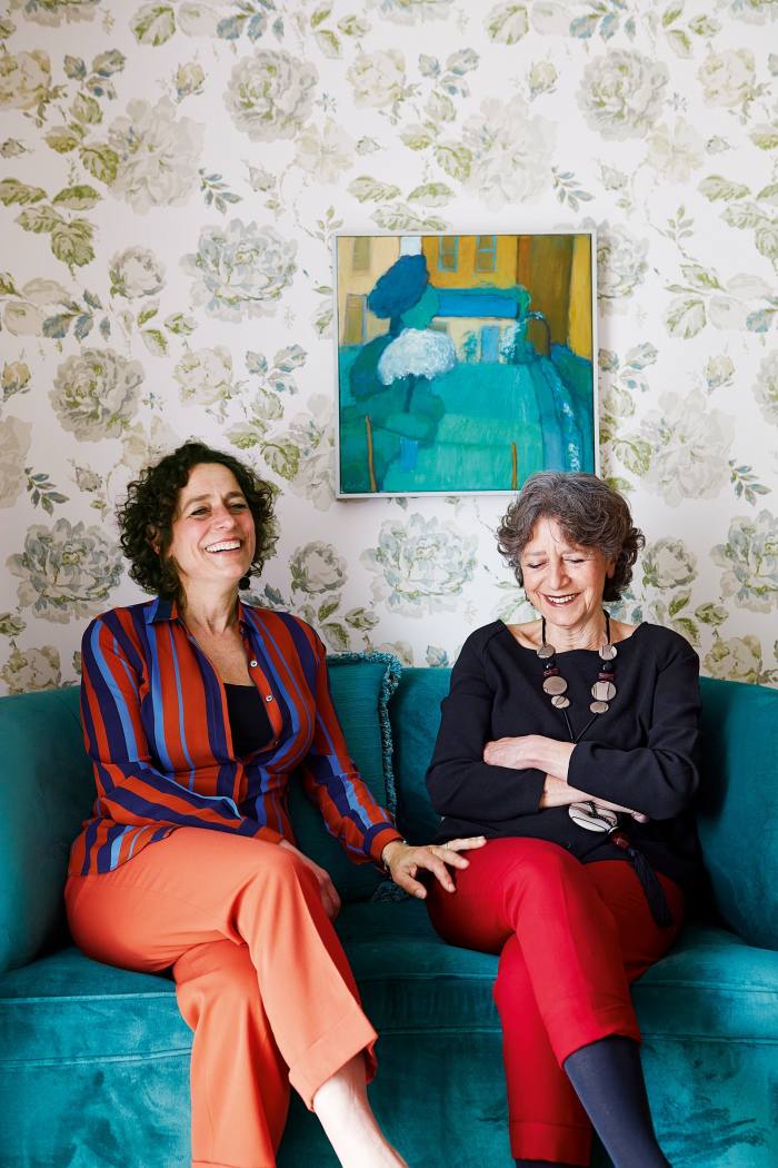 Alex and Olga Polizzi in a bedroom at The Star. The painting is by Sussex artist Anne de Geus