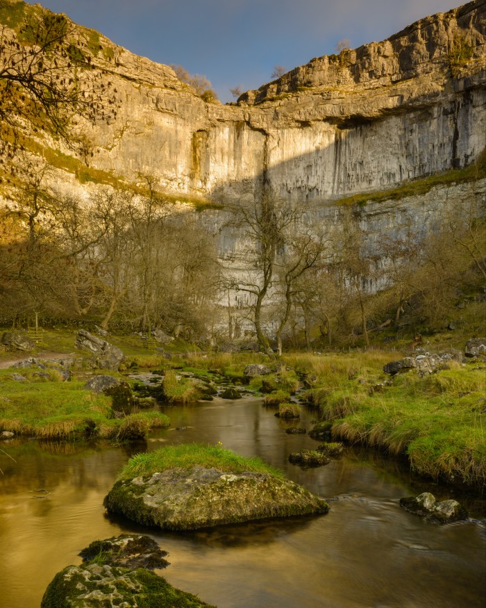 The limestone cliffs of Malham Cove in the Yorkshire Dales