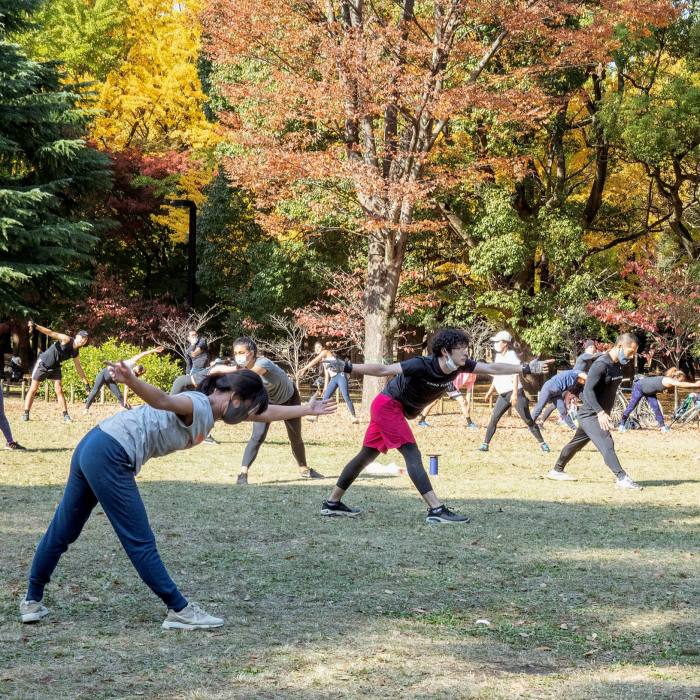 Dancers, glee clubs, synchronised skipping: groups of all kinds meet in Yoyogi . . .