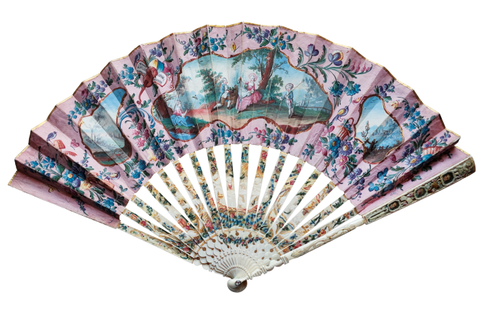 A c1780 fan restored by antique-fan restorer Yolaine Voltz