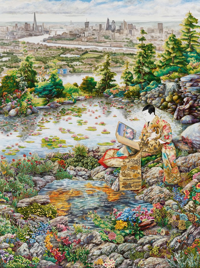Reflection in the Looking-Glass River, 2021, by Raqib Shaw