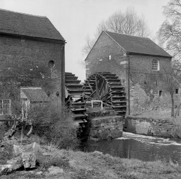 A watermill on the River Churnet in Staffordshire, 1969