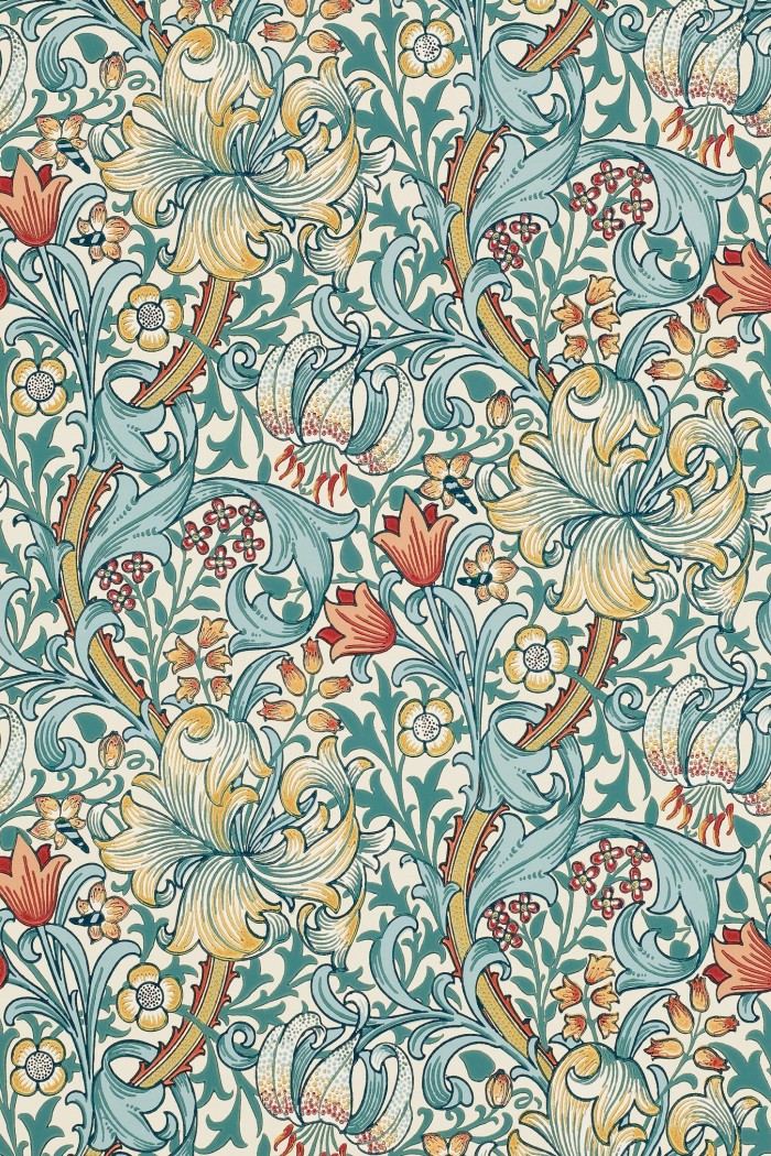As seen in The Undoing: Morris & Co Golden Lily, £88 per roll, sandersondesigngroup.com… 