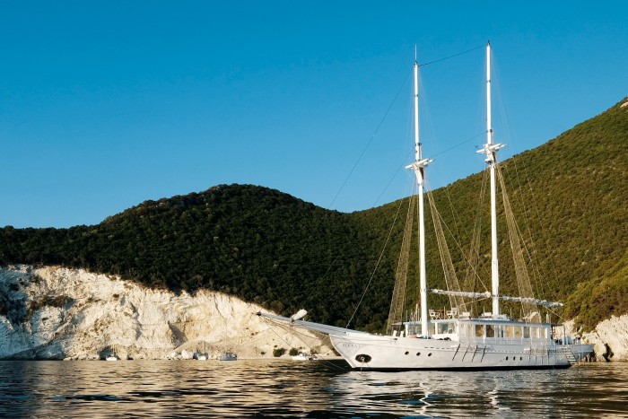 The schooner Alexa J in Greece