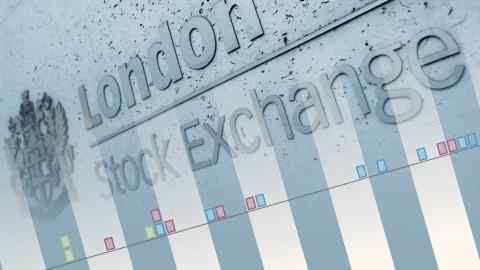 Montage of London Stock Exchange logo and chart