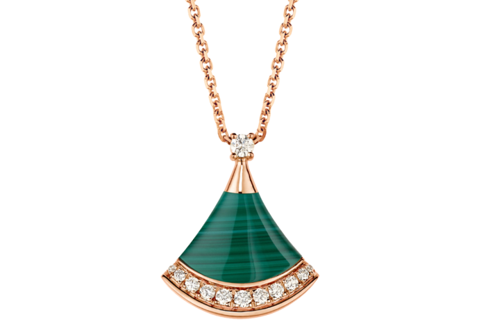 Bulgari pink-gold, diamond and malachite Divas’ Dream necklace, £3,630