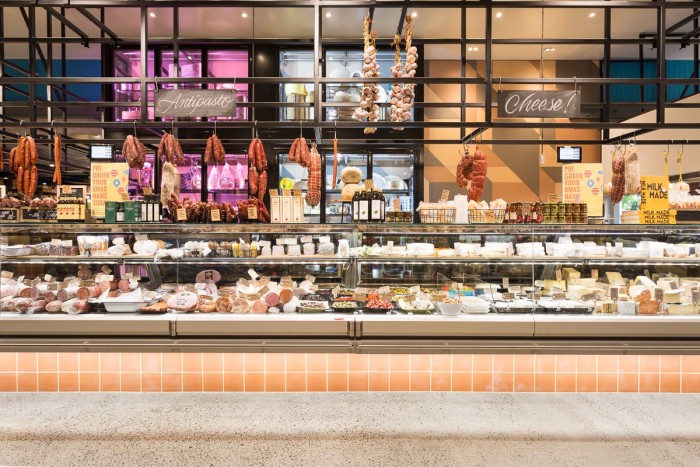 The meat and cheese counter at Oasis, Melbourne