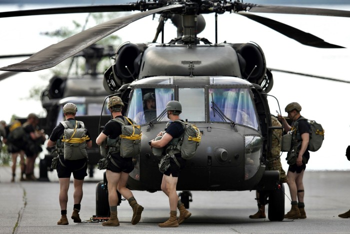 US Rangers boarding a helicopter