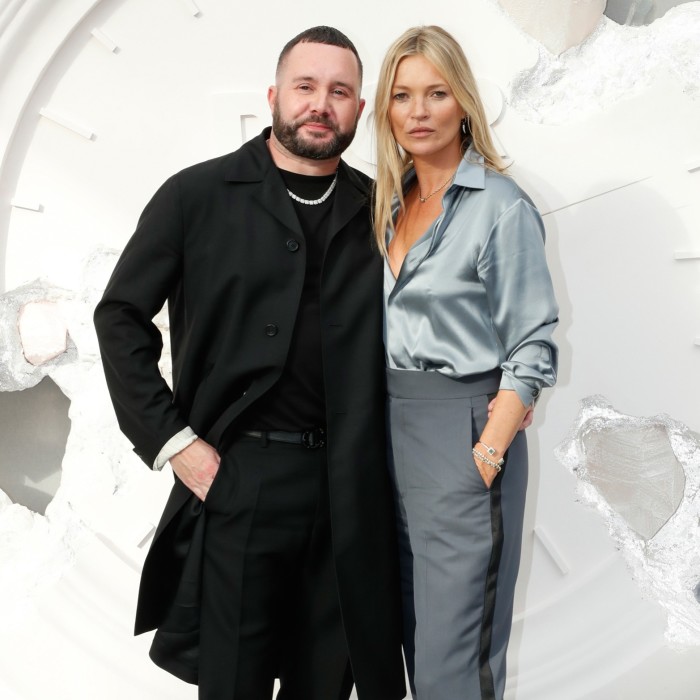 Kim Jones with Kate Moss in Paris for Dior Men’s SS20