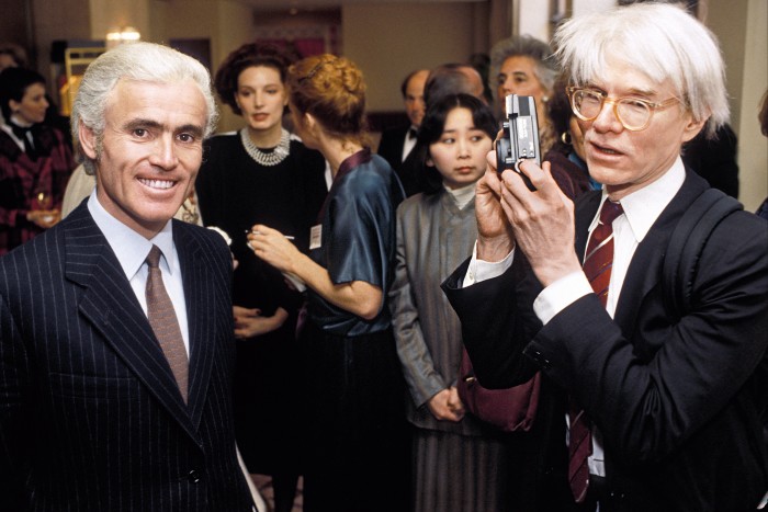 Yves Piaget, left, with Andy Warhol