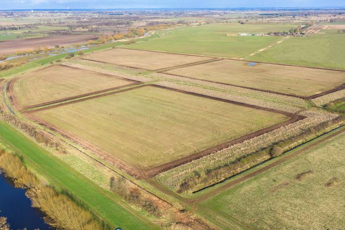 Four plots of James Brown’s land that will be rewet as part of a pilot scheme