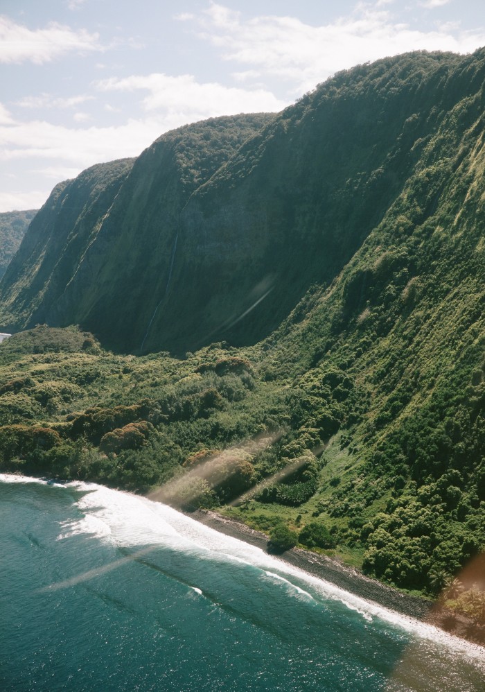 The sea cliffs on the northern side of the island of Molokai