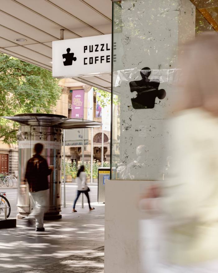 The exterior of Puzzle Coffee