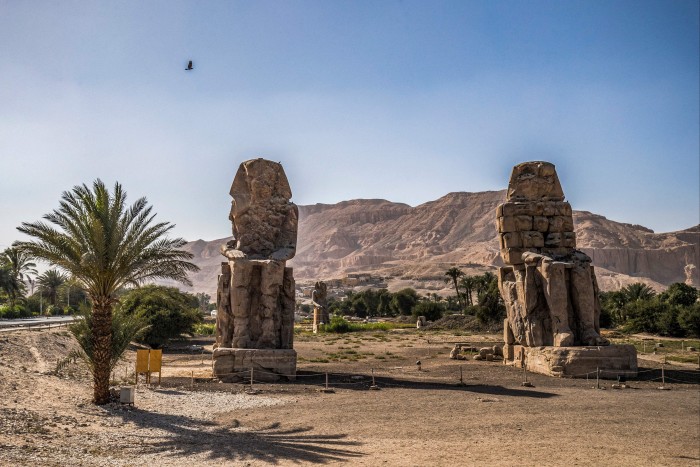 The Colossi of Memnon, near Luxor – Louboutin is a patron of an archaeological excavation at the site