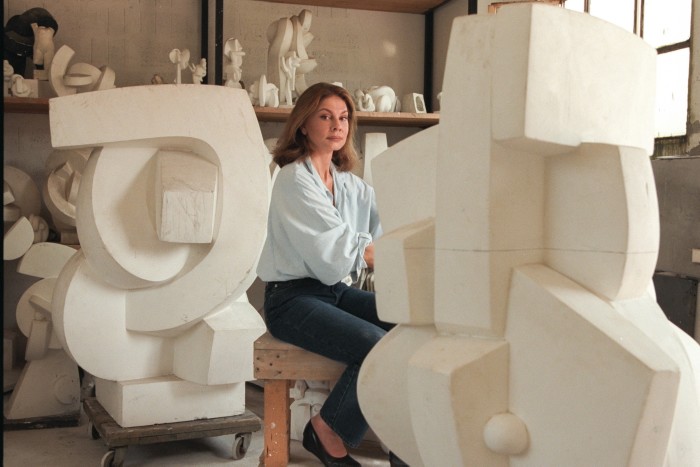 Sophia Vari in her studio in Pietrasanta in Tuscany