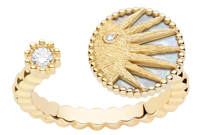 Dior Joaillerie gold, diamond and mother-of-pearl Rose Céleste ring, £3,400
