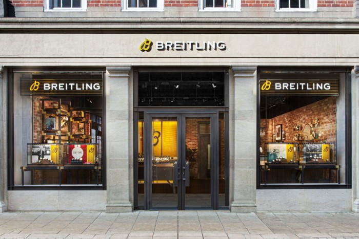 the facade of a Breitling watches shop
