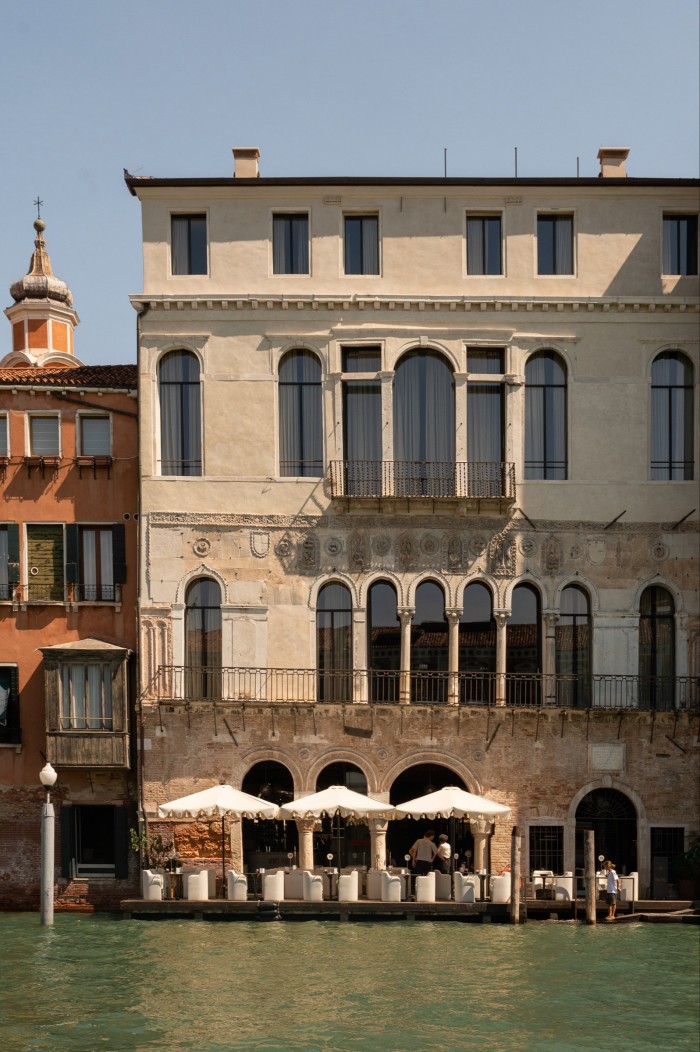 The canalside exterior of The Venice Venice Hotel