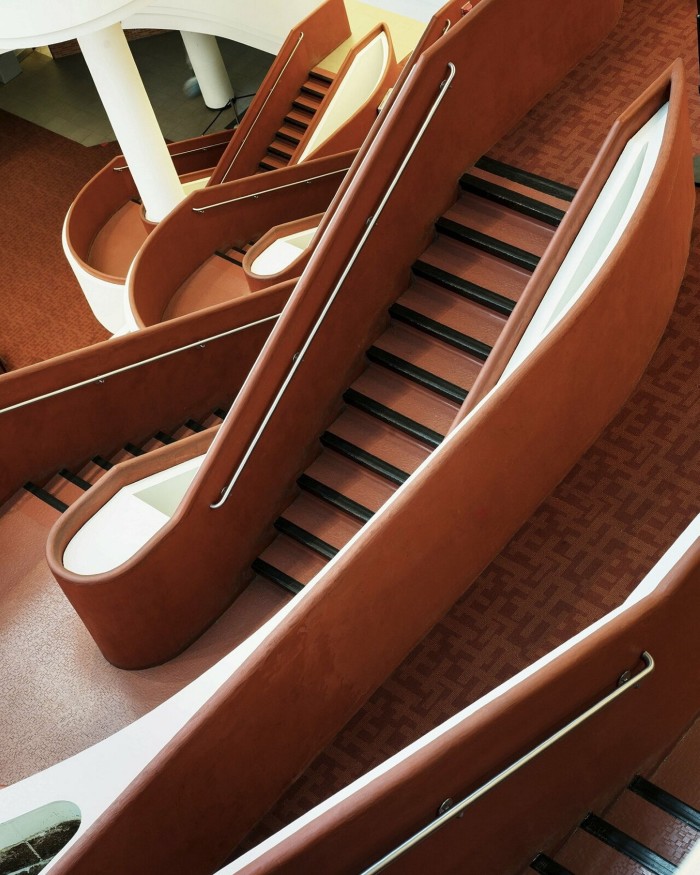 Curved staircases at Toronto Reference Library