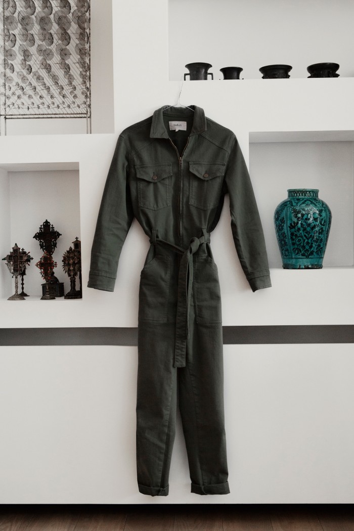 Her latest buy: a khaki jumpsuit by French brand ba&sh