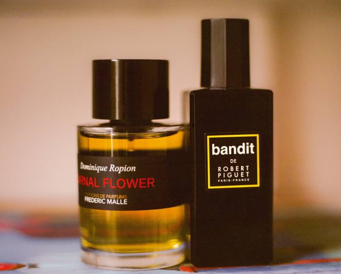 Two of Gabard’s favourite scents – Frédéric Malle Carnal Flower and Robert Piguet Bandit