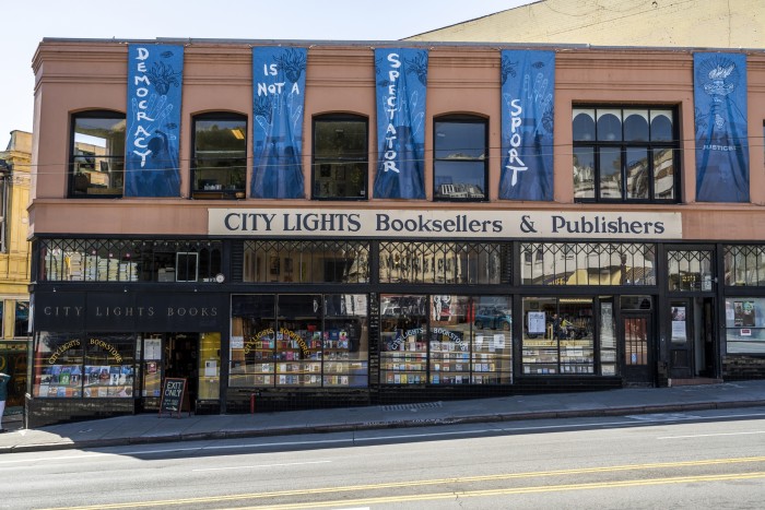 The shopfront of City Lights bookshop