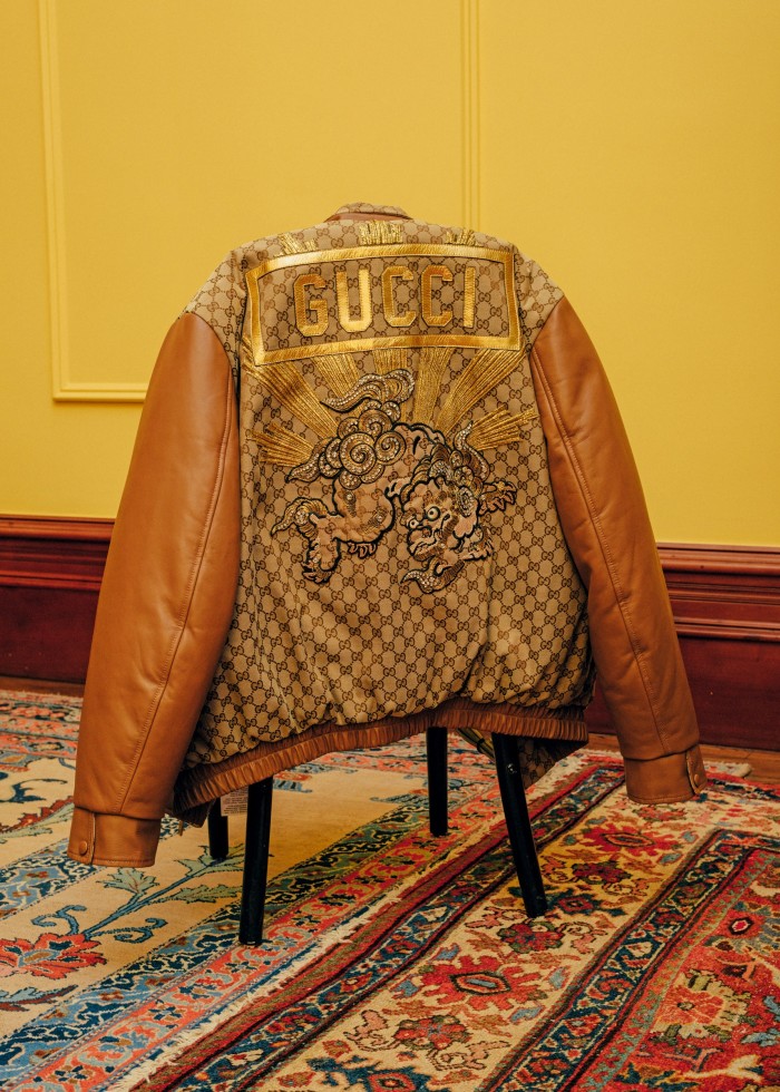 Bomber jacket from the Gucci x Dapper Dan capsule collection