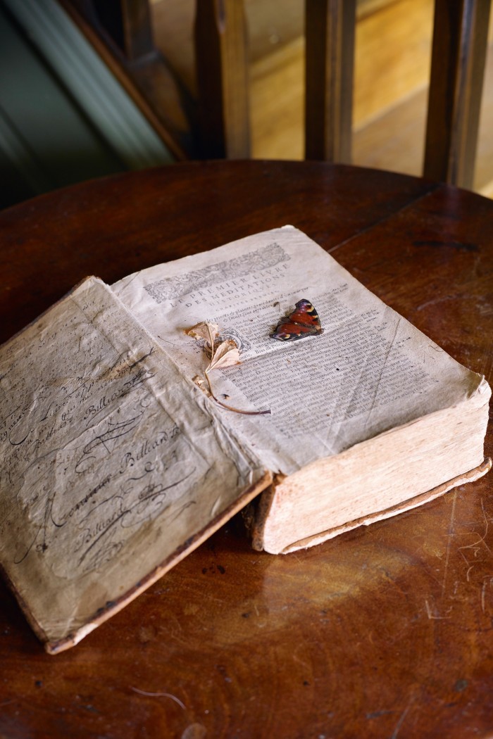 The shop has a collection of antique leather-bound books, from £30