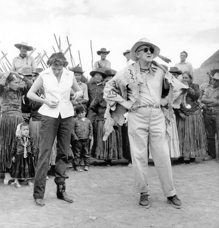 John Ford on the set of The Searchers in 1955