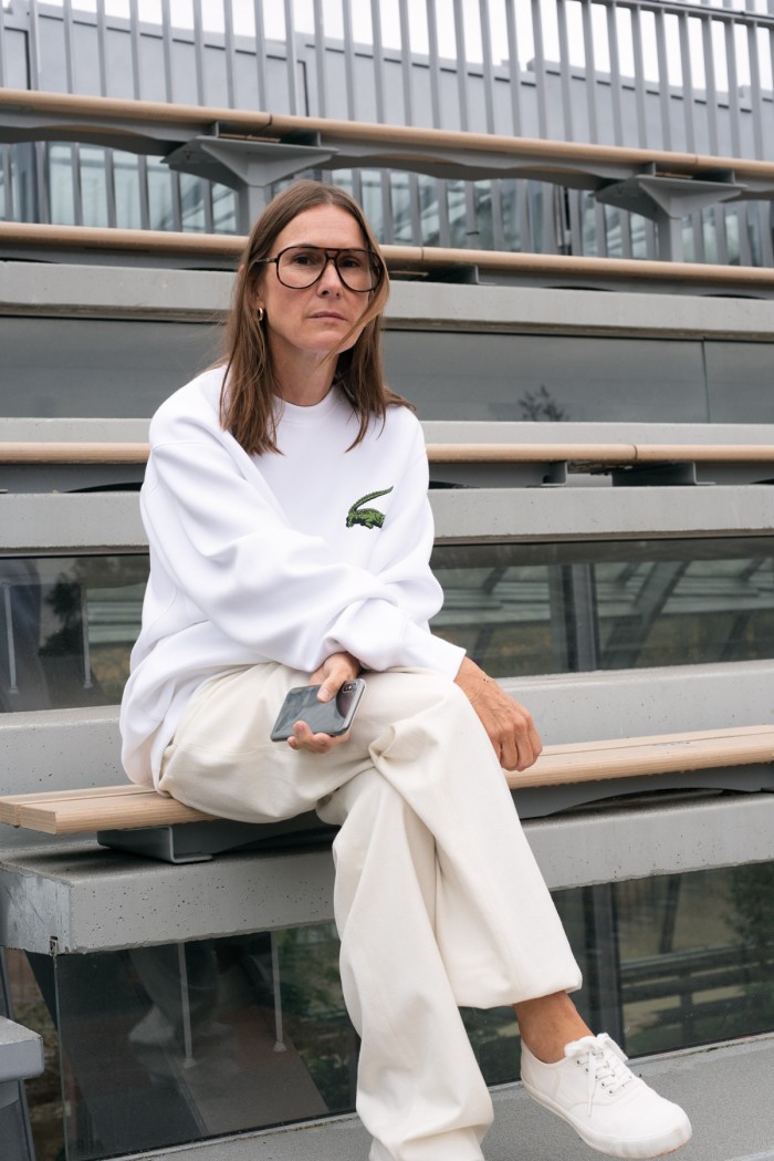 Louise Trotter wearing items from her spring/summer 2020 collection