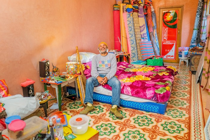 Hajjaj in his bedroom at Riad Yima