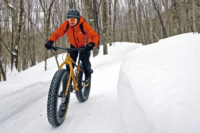 Mark hits the trails on a Rocky Mountain Blizzard fat-bike fitted with 4.8in tyres