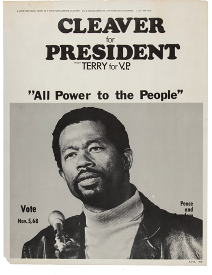 An Eldridge Cleaver poster, part of his collection of losing presidential candidates’ posters
