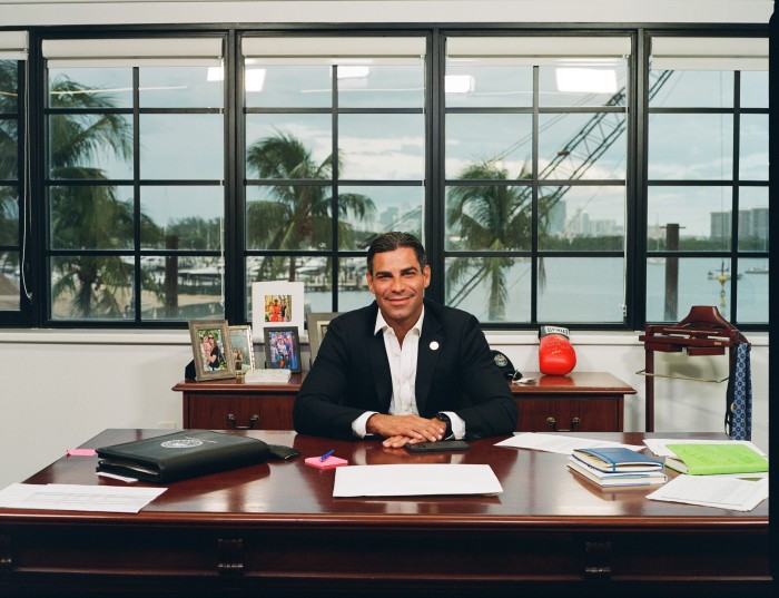 Miami mayor Francis Suarez in his City Hall office