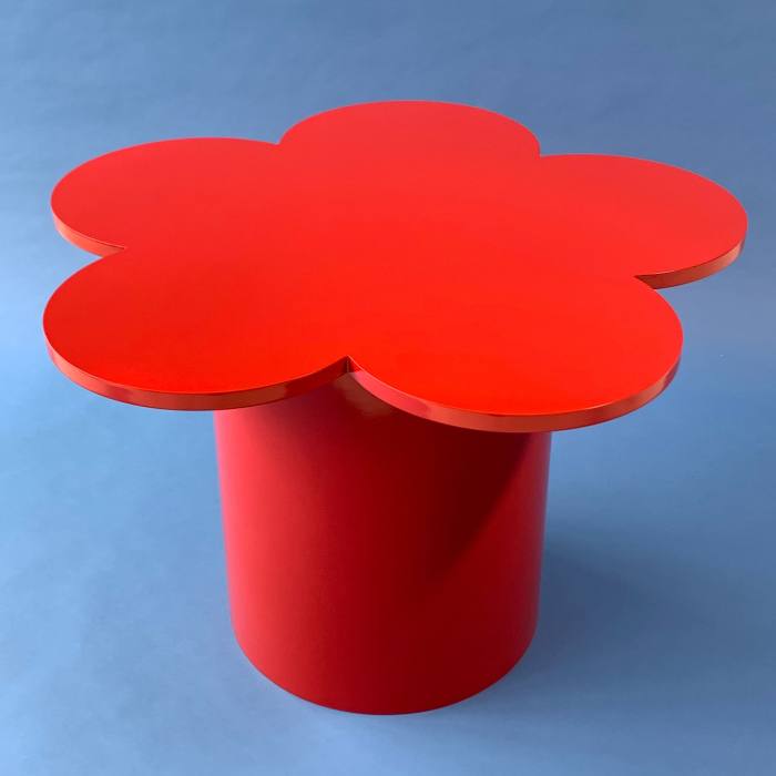 The red Fleurotica Flower table, $3,850