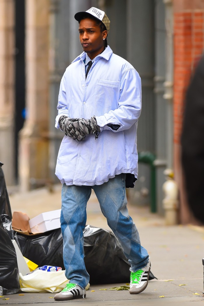 A$AP Rocky wears his Sambas in New York in 2021