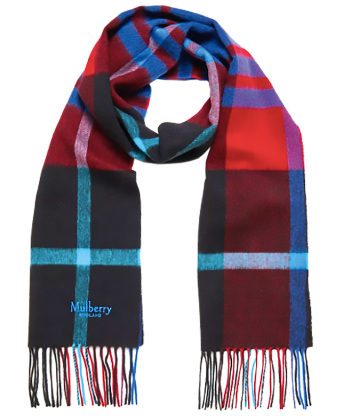 Mulberry lambswool small check scarf, £125, mulberry.com