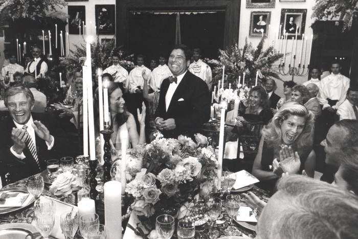 Saul Steinberg at his 50th birthday party in Quogue, New York, 1989 