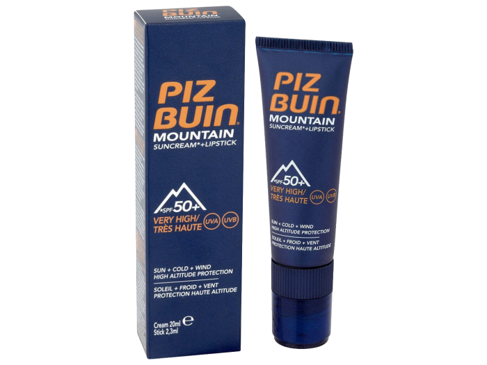 Piz Buin Mountain sun cream + lipstick, £8.50, boots.com