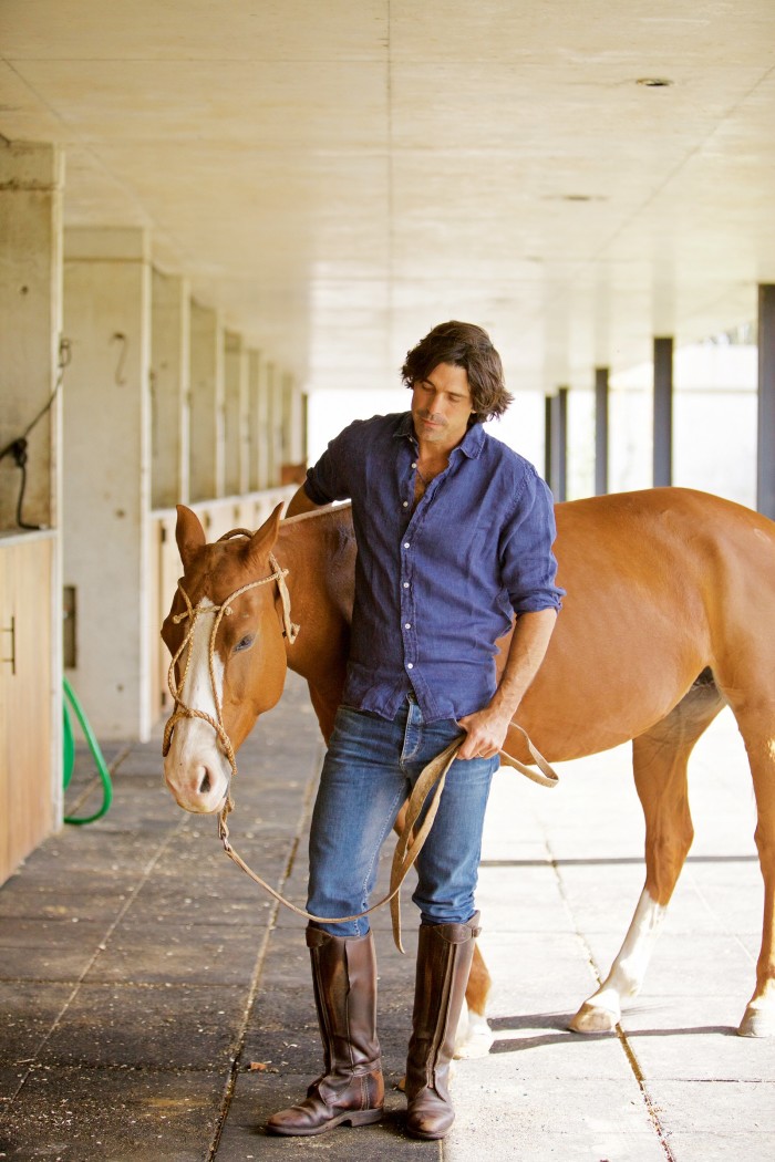Polo player Nacho Figueras with his horse Famosa