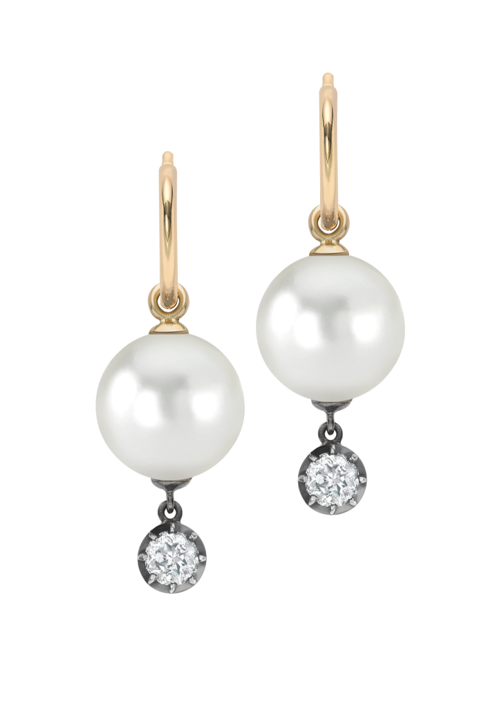 Emilia Wickstead & Jessica McCormack pearl and diamond Gypset hoop earrings, £4,500