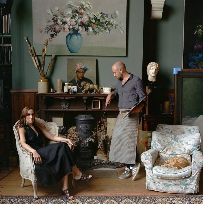 James Hayes and Laura Searle in Hayes’s west London studio