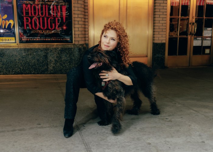 The musical theatre star with her dog, Charlie