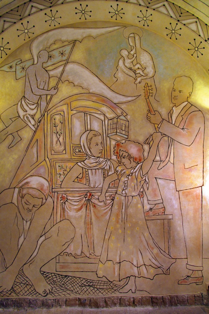 A mural by Jean Cocteau in the Chapelle Saint-Pierre in Villefranche-sur-Mer