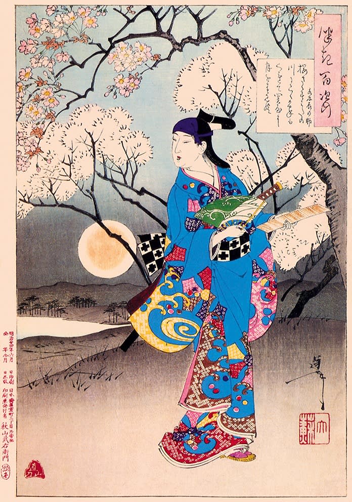 Cherry Trees Blossom, 1891, by Tsukioka Yoshitoshi
