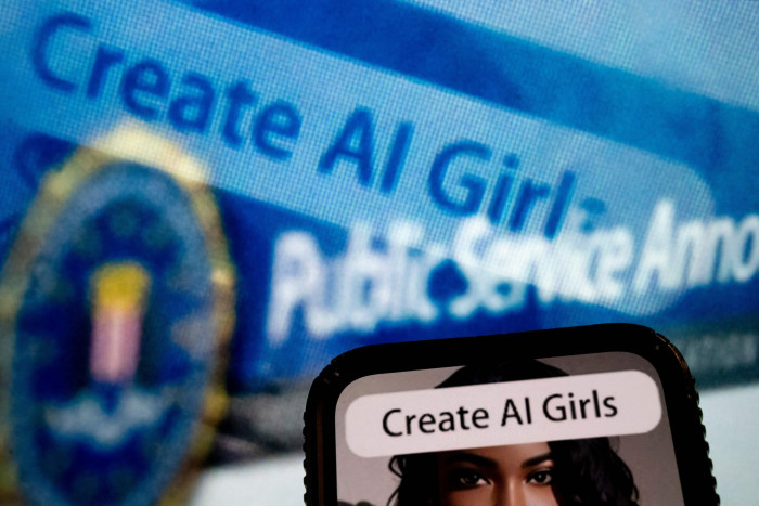 An advertisement for a service allowing users to ‘create AI girls’