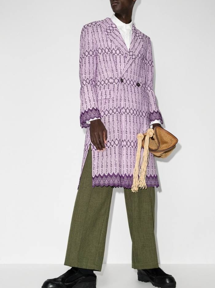 Kenneth Ize Chinua Slogan coat, £1,070, brownsfashion.com
