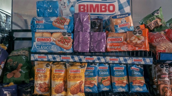 A selection of in-store Grupo Bimbo products